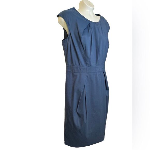 Lafayette 148 Blue Sheath Dress - Picture 1 of 8